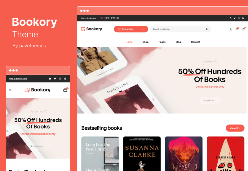 Tema Bookory - Tema WooCommerce da livraria