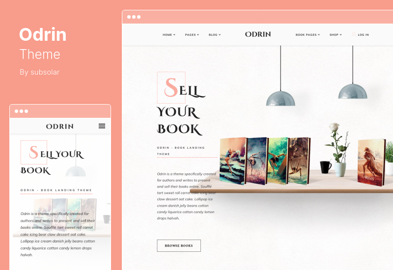 Tema Odrin - Tema WordPress para venda de livros e escritores