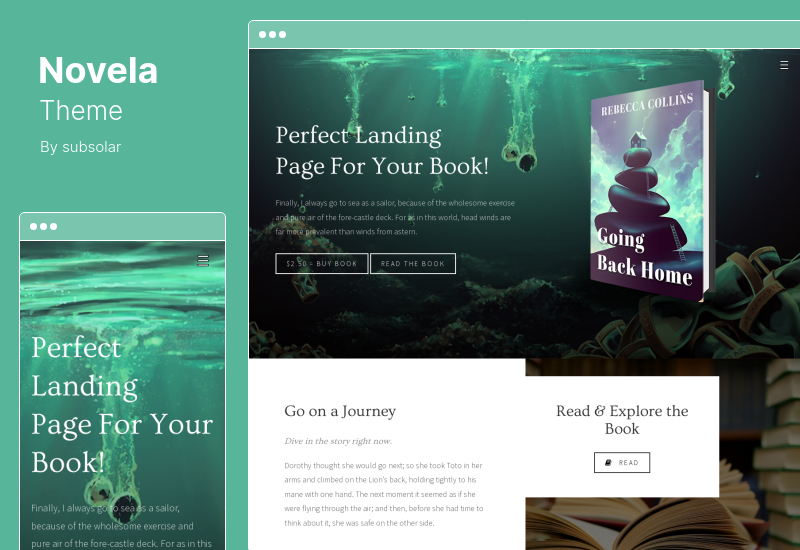 Tema Novela - Tema do WordPress para aterrissagem e leitura de livros