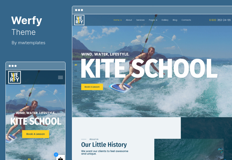 Werfy 主题 - 冲浪和水上运动 WordPress 主题
