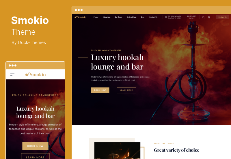 Smokio Theme - Тема WordPress для производства табака и каннабиса