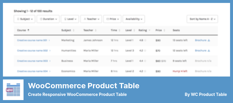 WooCommerce 产品表 Lite 插件 - 创建响应式 WooCommerce 产品表