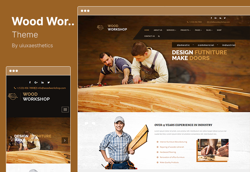 Wood Workshop Theme - ช่างไม้ ช่างไม้ ธีม WordPress