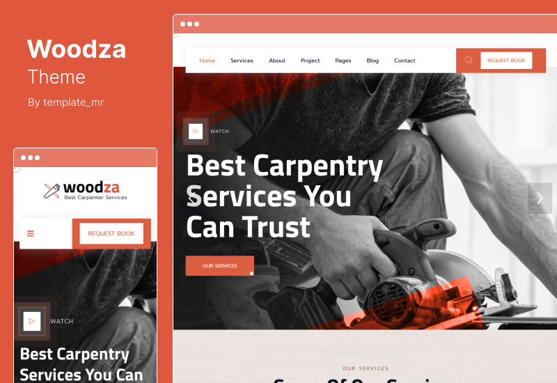 ธีม Woodza - ธีม WordPress ช่างไม้และงานไม้