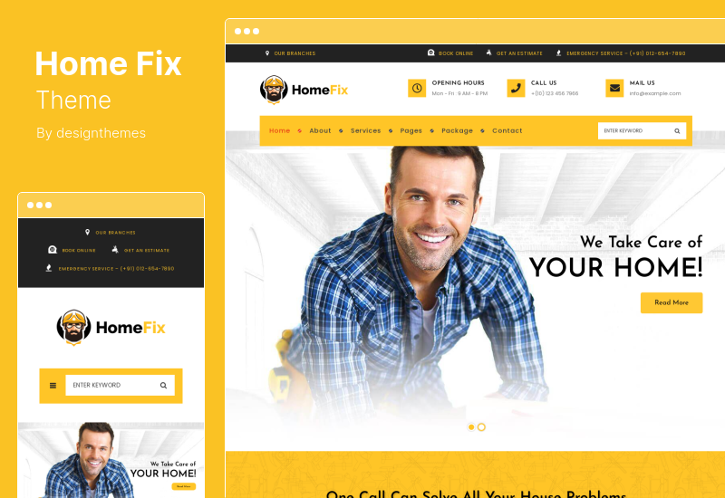 HomeFix Theme - ช่างประปา, ช่างซ่อมบำรุง WordPress Theme