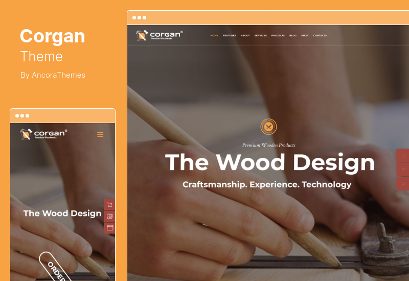 ธีม Corgan - งานไม้ ช่างไม้ และงานปูพื้น WordPress Theme