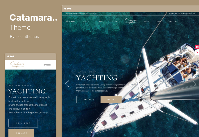 ธีม Catamaran - สโมสรเรือยอทช์ & เช่าเรือ WordPress Theme