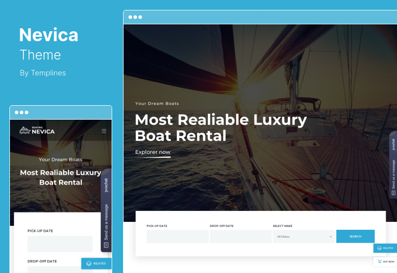 ธีม Nevica - ธีม WordPress ให้เช่าเรือยอชท์
