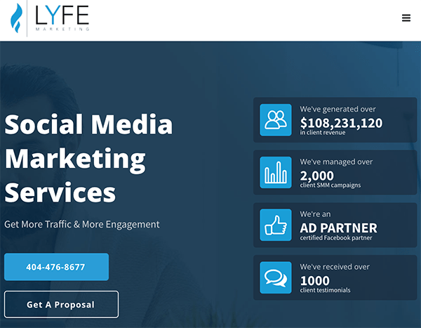 Servizi di social media marketing di Lyfe.