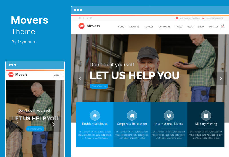 Tema Movers - Tema WordPress per società di traslochi
