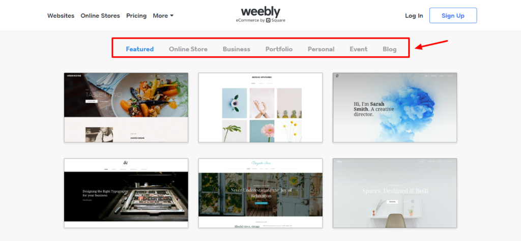 ธีม Weebly