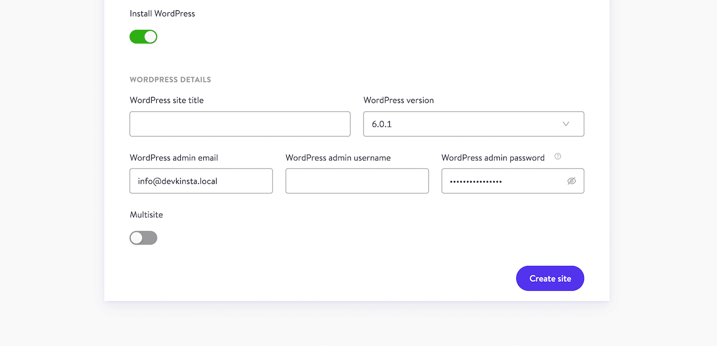 Заполните необходимую информацию