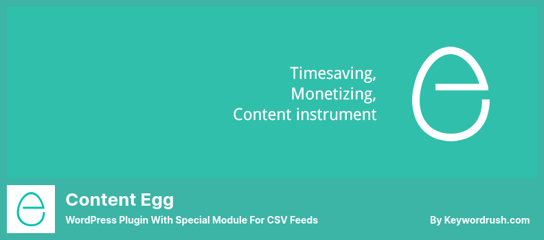 ปลั๊กอินเนื้อหาไข่ - ปลั๊กอิน WordPress พร้อมโมดูลพิเศษสำหรับฟีด CSV