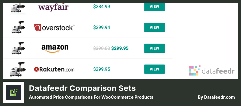 ปลั๊กอินชุดเปรียบเทียบ Datafeedr - การเปรียบเทียบราคาอัตโนมัติสำหรับผลิตภัณฑ์ WooCommerce