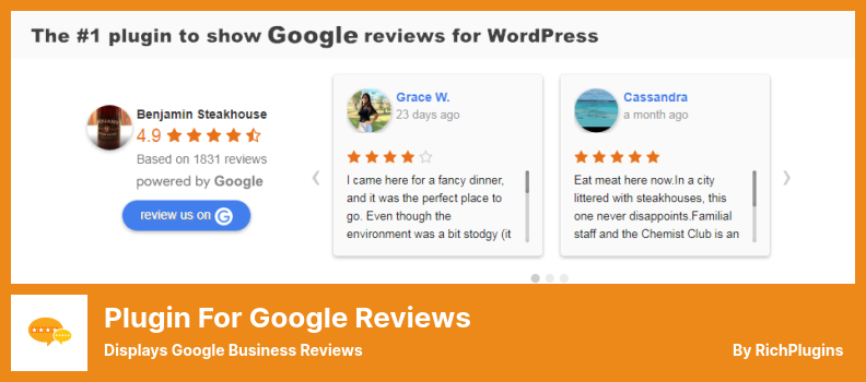 Plugin para o plug-in do Google Reviews - Exibe o Google Business Reviews