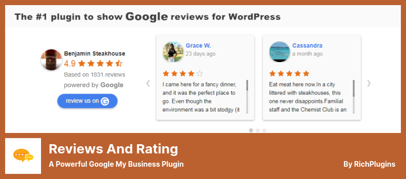 Plug-in de comentários e classificação - um poderoso plug-in do Google Meu Negócio