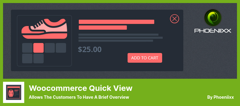 Плагин Woocommerce Quick View lite — позволяет клиентам получить краткий обзор