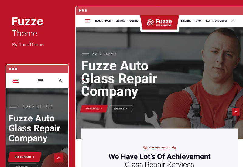 Fuzze Theme - ซ่อมกระจกรถยนต์ WordPress Theme