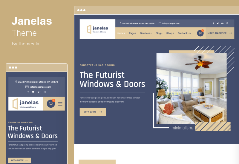 Janelas Theme - บริการ Windows & Doors ธีม WordPress