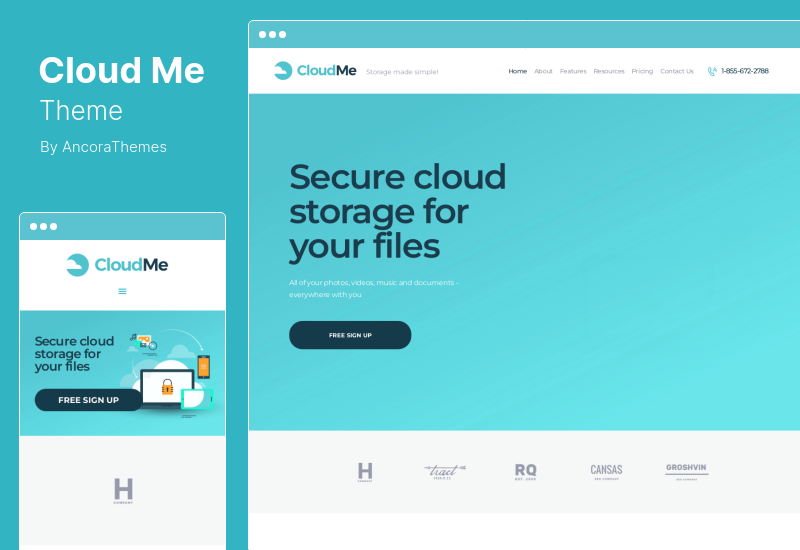 CloudMe Theme - тема WordPress для облачных хранилищ и сервисов обмена файлами