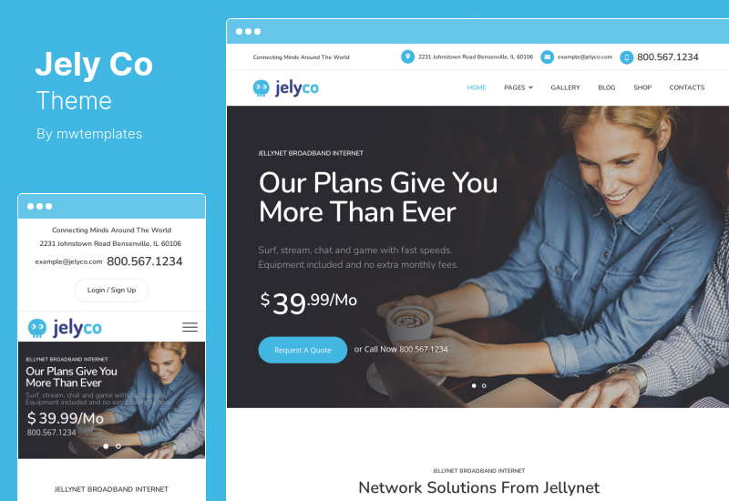 JelyCo Theme - тема WordPress для интернет-провайдеров и телекоммуникаций