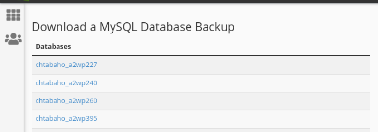 baixando um backup de banco de dados no cpanel