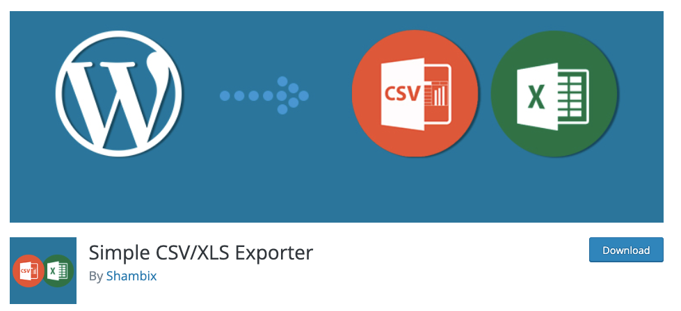 Exportador simples de CSV/XLS