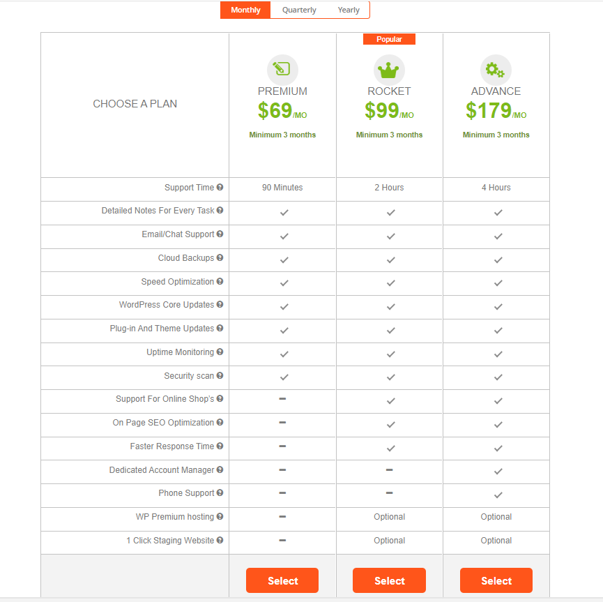 Fixrunner maintenenace plan and pricing