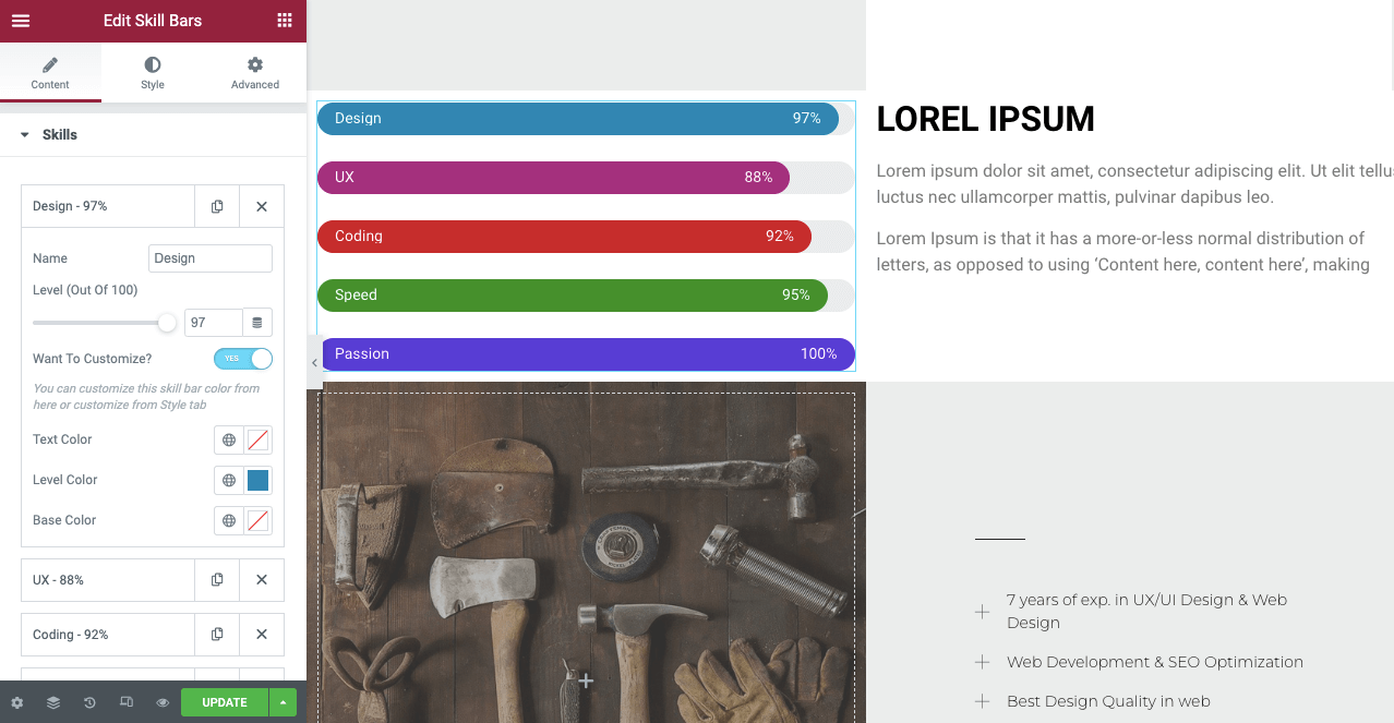 Stylize Skill Bars On Elementor Canvas