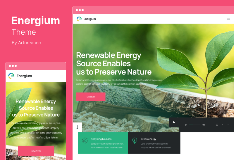 Tema Energium - Tema WordPress pentru energie alternativă și regenerabilă