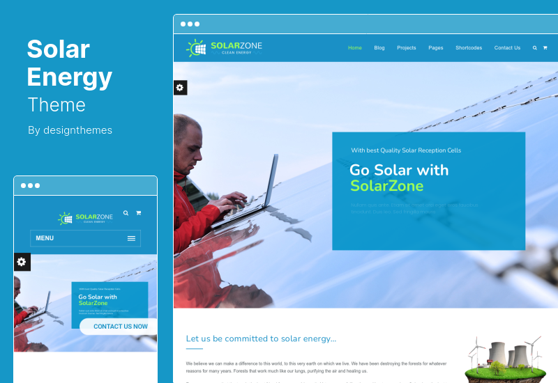 Tema Energie Solară - Tema WordPress pentru Compania Eoliană și Energetică