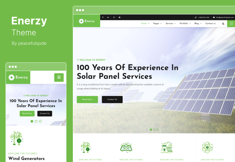 Tema Enerzy - Tema WordPress pentru energie eoliană și solară