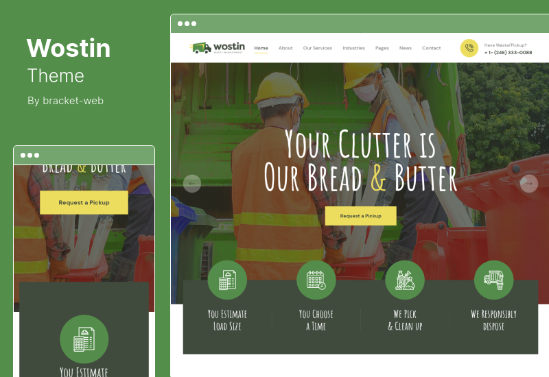 Tema Wostin - Tema WordPress Servicii de preluare a deșeurilor