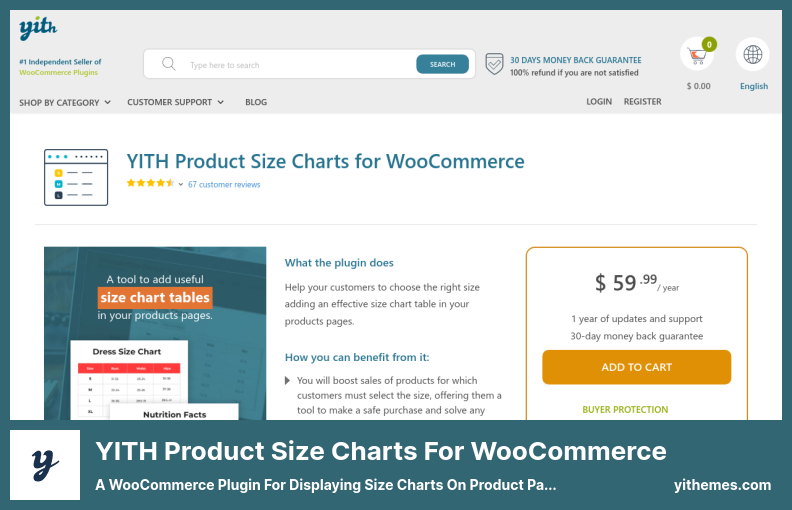 Bagan Ukuran Produk YITH Untuk Plugin WooCommerce - Plugin WooCommerce untuk Menampilkan Bagan Ukuran Pada Halaman Produk