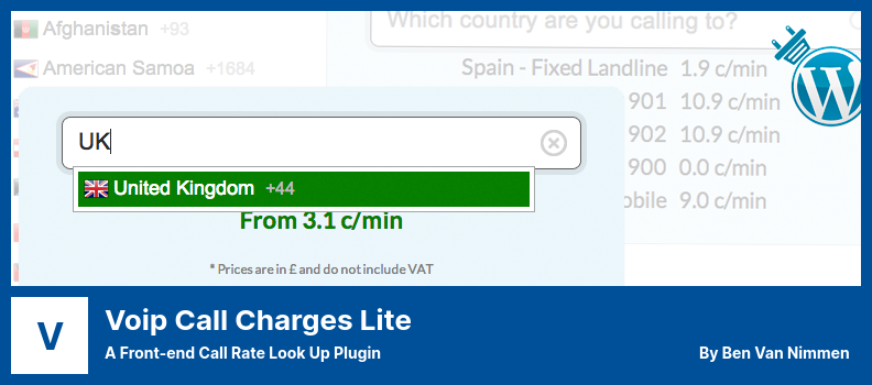 Plugin Voip Call Charges Lite - Plugin Pencarian Tarif Panggilan Front-end