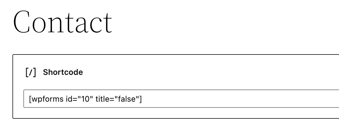 Embedding a form from shortcode