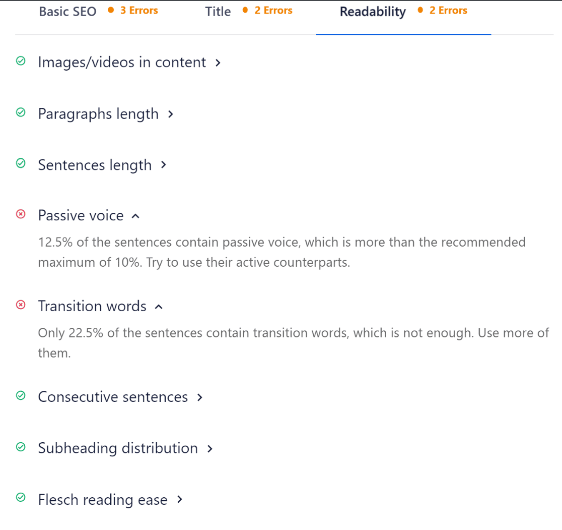 readability analysis