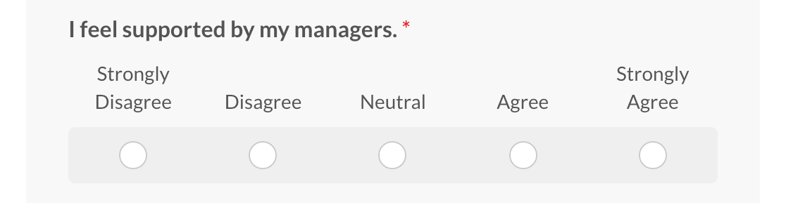 employee engagement survey questions Likert Scale