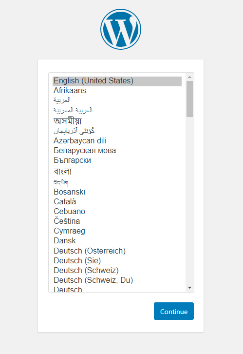 Memilih dropdown bahasa WordPress