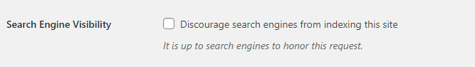 Opciones de visibilidad del motor de búsqueda en WordPress