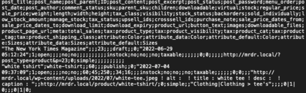 区切り文字としてセミコロンを使用した csv のサンプル