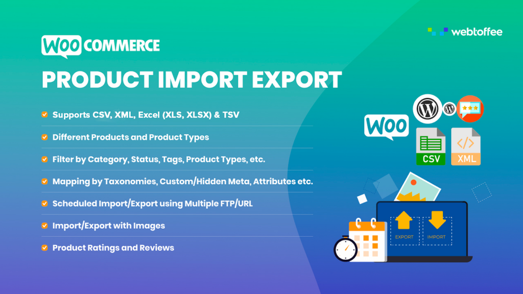 WooCommerce premium sürümü için ürün içe aktarma dışa aktarma eklentisi