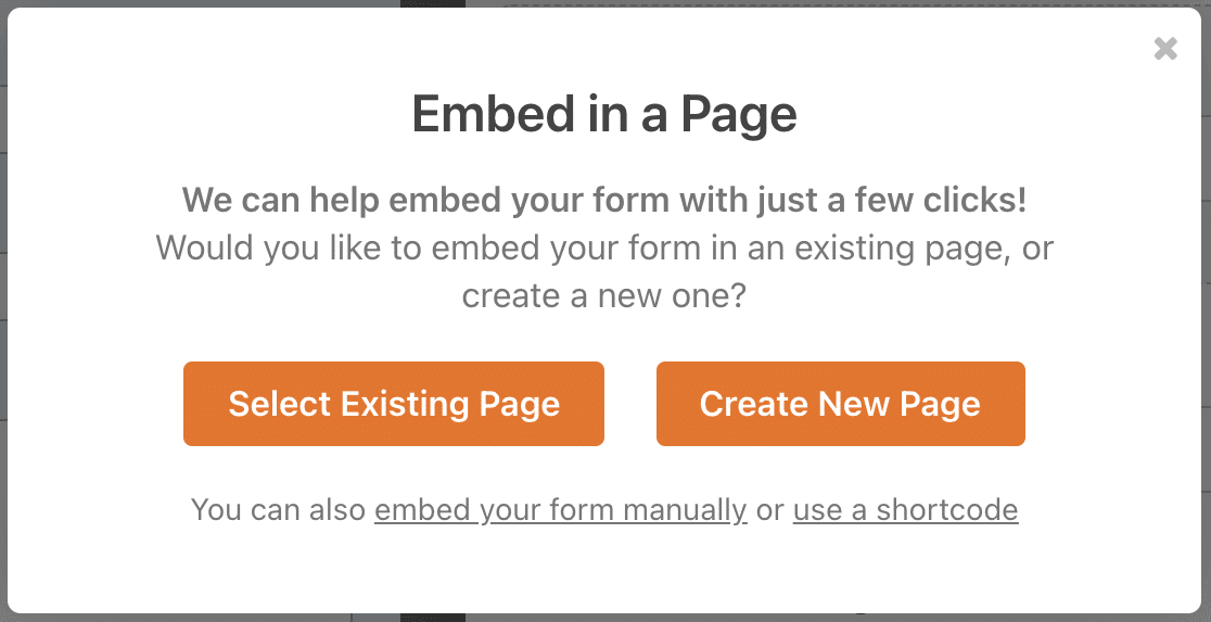 Embed options on WPForms