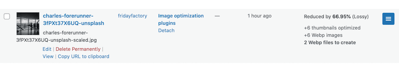 ShortPixel ile %66,95 tasarruf - Kaynak: ShortPixel WordPress Medya Kitaplığı