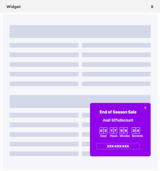 kupon detayları ile widget