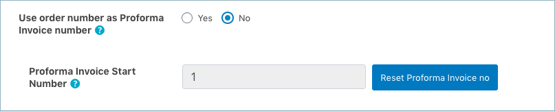 Numer startowy faktury WooCommerce Proforma