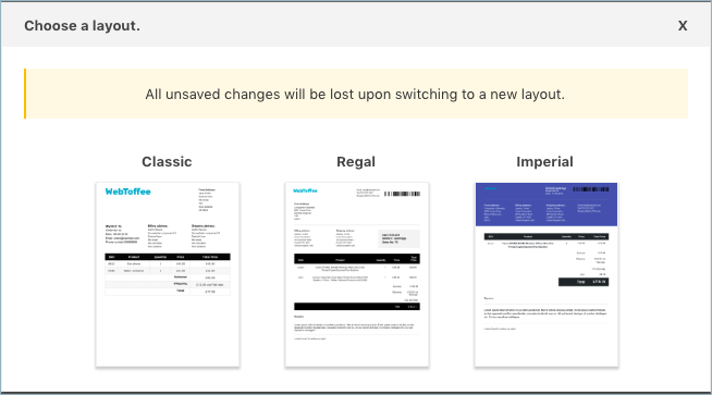 Układ faktury proforma WooCommerce