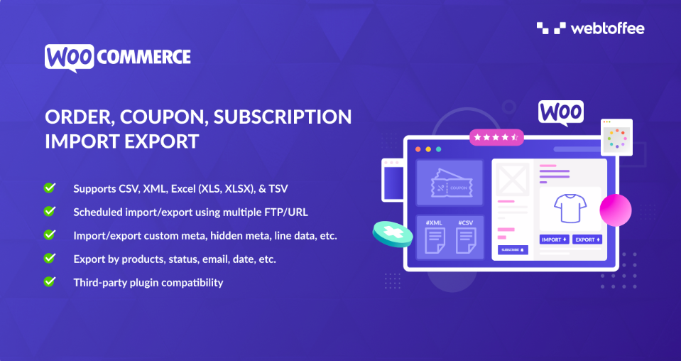 Ordine Coupon Abbonamento Import Export plug-in di WebToffee