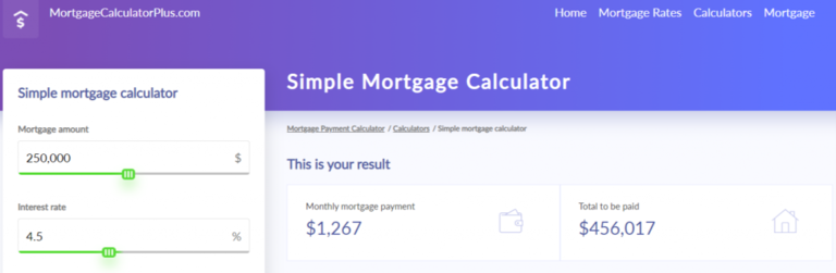 Bannière de calculatrice hypothécaire simple