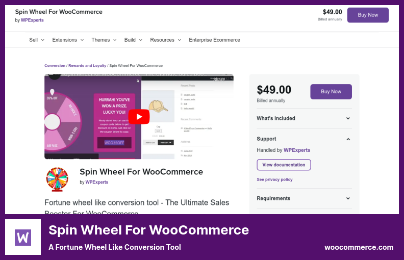 Spin Wheel For WooCommerce Plugin - Un outil de conversion semblable à une roue de fortune